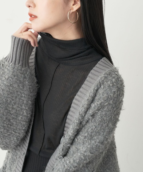 earth music&ecology（アースミュージックアンドエコロジー）の「シアータートルネックプルオーバー（Tシャツ/カットソー・レディース・ラベンダー/ベージュ/グリーン系その他3/サーモンピンク/オフホワイト/ブラック・M/S）」の3枚目の写真