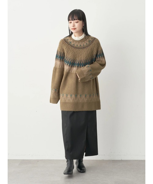 earth music&ecology（アースミュージックアンドエコロジー）の「シアータートルネックプルオーバー（Tシャツ/カットソー・レディース・ラベンダー/ベージュ/グリーン系その他3/サーモンピンク/オフホワイト/ブラック・M/S）」の9枚目の写真