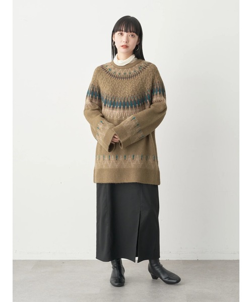 earth music&ecology（アースミュージックアンドエコロジー）の「シアータートルネックプルオーバー（Tシャツ/カットソー・レディース・ラベンダー/ベージュ/グリーン系その他3/サーモンピンク/オフホワイト/ブラック・M/S）」の10枚目の写真