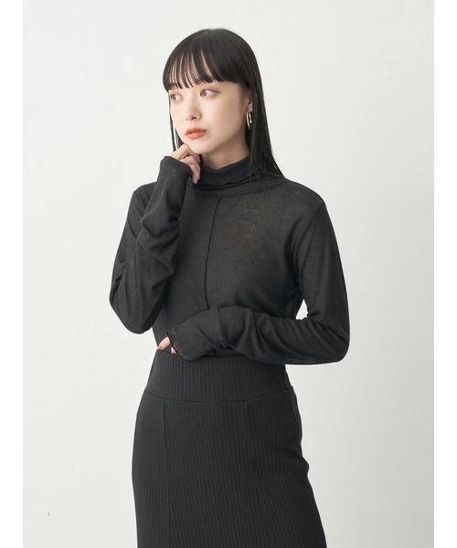 earth music&ecology（アースミュージックアンドエコロジー）の「シアータートルネックプルオーバー（Tシャツ/カットソー・レディース・ラベンダー/ベージュ/グリーン系その他3/サーモンピンク/オフホワイト/ブラック・M/S）」の11枚目の写真