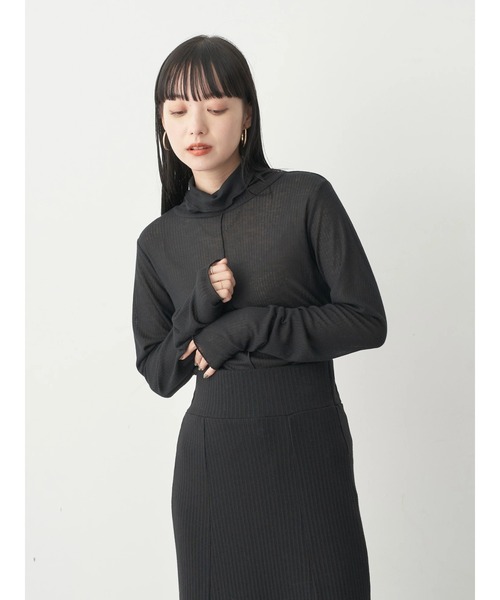 earth music&ecology（アースミュージックアンドエコロジー）の「シアータートルネックプルオーバー（Tシャツ/カットソー・レディース・ラベンダー/ベージュ/グリーン系その他3/サーモンピンク/オフホワイト/ブラック・M/S）」の12枚目の写真