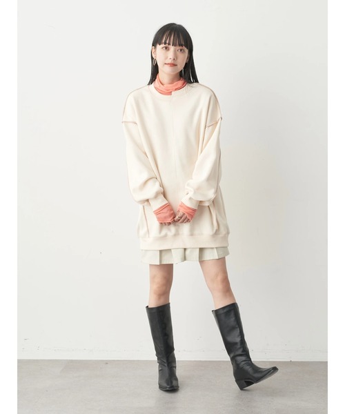 earth music&ecology（アースミュージックアンドエコロジー）の「シアータートルネックプルオーバー（Tシャツ/カットソー・レディース・ラベンダー/ベージュ/グリーン系その他3/サーモンピンク/オフホワイト/ブラック・M/S）」の20枚目の写真