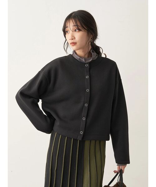 CRAFT STANDARD BOUTIQUE(クラフトスタンダードブティック)の「ニットフリースカーディガン(カーディガン/ボレロ・レディース・グレイッシュベージュ/アイボリー/ブラック/チャコールグレー・FREE)」の16枚目の写真