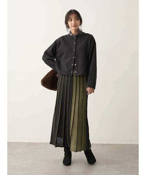 CRAFT STANDARD BOUTIQUE(クラフトスタンダードブティック)の「ニットフリースカーディガン(カーディガン/ボレロ・レディース・グレイッシュベージュ/アイボリー/ブラック/チャコールグレー・FREE)」の18枚目の写真