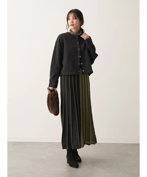 CRAFT STANDARD BOUTIQUE(クラフトスタンダードブティック)の「ニットフリースカーディガン(カーディガン/ボレロ・レディース・グレイッシュベージュ/アイボリー/ブラック/チャコールグレー・FREE)」の19枚目の写真