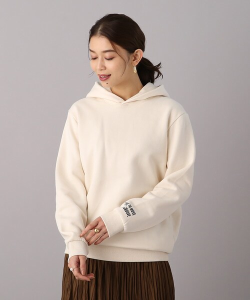 UNTITLED（アンタイトル）の「◆【WORLD for the World】ロゴプリントパーカー（パーカー・レディース・ブラック/チャコールグレー/ナチュラル・04/02/00）」の13枚目の写真