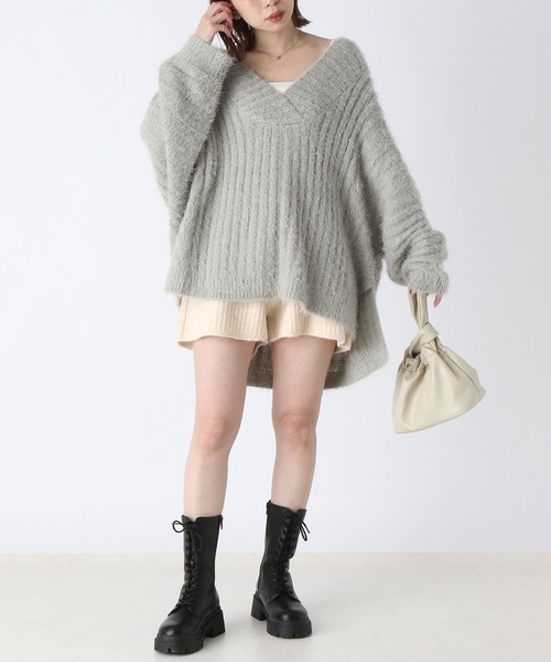 Heather（ヘザー）の「起毛ニットリブショートパンツ　179471（その他パンツ・レディース・ブラウン/アイボリー/グレー・FREE）」の18枚目の写真