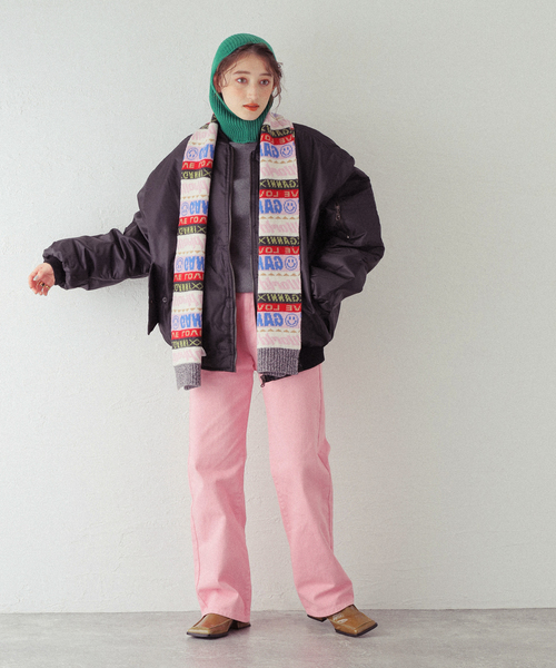 TWEED MILL（ツイードミル）の「【TWEEDMILL/ツイードミル】 Rib Hood：バラクラバ（ニットキャップ/ビーニー・レディース・ベージュ/イエロー/グリーン・FREE）」の8枚目の写真