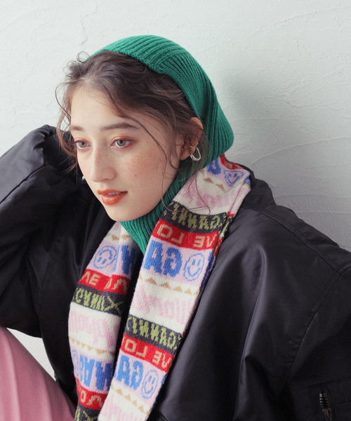 TWEED MILL（ツイードミル）の「【TWEEDMILL/ツイードミル】 Rib Hood：バラクラバ（ニットキャップ/ビーニー・レディース・ベージュ/イエロー/グリーン・FREE）」の6枚目の写真