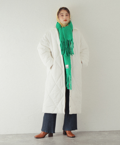 TWEED MILL（ツイードミル）の「【TWEEDMILL/ツイードミル】 Rib Hood：バラクラバ（ニットキャップ/ビーニー・レディース・ベージュ/イエロー/グリーン・FREE）」の11枚目の写真