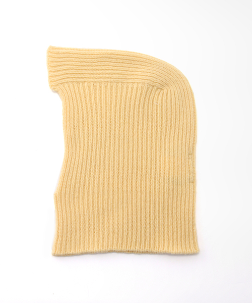 TWEED MILL（ツイードミル）の「【TWEEDMILL/ツイードミル】 Rib Hood：バラクラバ（ニットキャップ/ビーニー・レディース・ベージュ/イエロー/グリーン・FREE）」の12枚目の写真