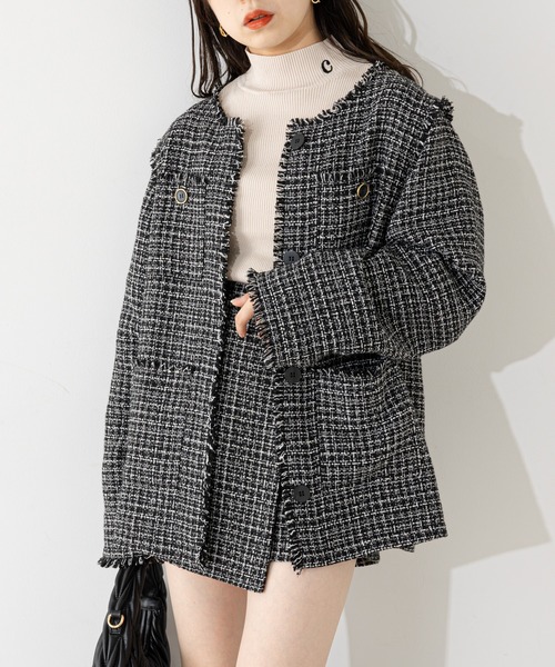 Chico（チコ）の「首刺繍ハイネックリブトップス（ニット/セーター・レディース・ブルー/ブラック系その他2/ブルー系その他2/アイボリー/ブラック・FREE）」の6枚目の写真