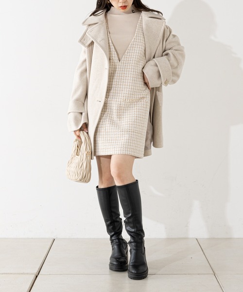 Chico（チコ）の「首刺繍ハイネックリブトップス（ニット/セーター・レディース・ブルー/ブラック系その他2/ブルー系その他2/アイボリー/ブラック・FREE）」の7枚目の写真