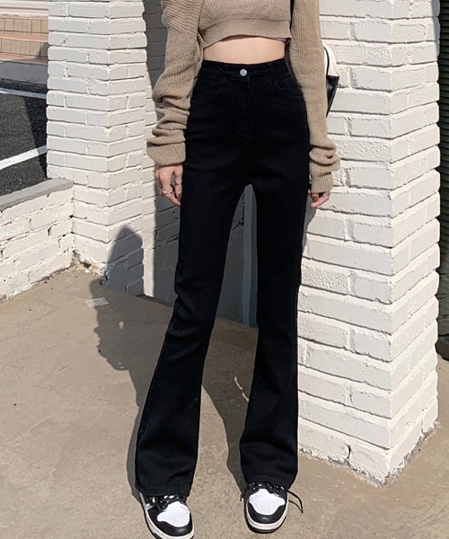 urge:(アージコロン )の「【URGE:】ハイウエスト デニムフレアパンツ(デニムパンツ・レディース・ブラック・MEDIUM/LARGE/X-LARGE/SMALL)」の3枚目の写真