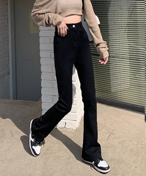 urge:(アージコロン )の「【URGE:】ハイウエスト デニムフレアパンツ(デニムパンツ・レディース・ブラック・MEDIUM/LARGE/X-LARGE/SMALL)」の4枚目の写真