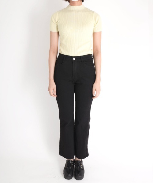 urge:(アージコロン )の「【URGE:】ハイウエスト デニムフレアパンツ(デニムパンツ・レディース・ブラック・MEDIUM/LARGE/X-LARGE/SMALL)」の8枚目の写真