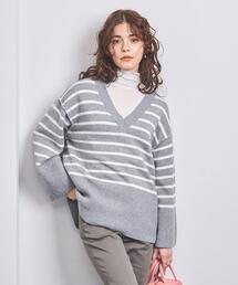 UNITED ARROWS（ユナイテッドアローズ）の「ボーダー Vネック ニット