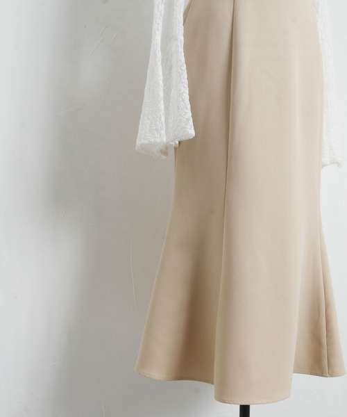 tocco closet(トッコ クローゼット)の「後ろリボン付きベルスリーブレースドッキングワンピース(ワンピース・レディース・ブラック/ベージュ・M)」の15枚目の写真