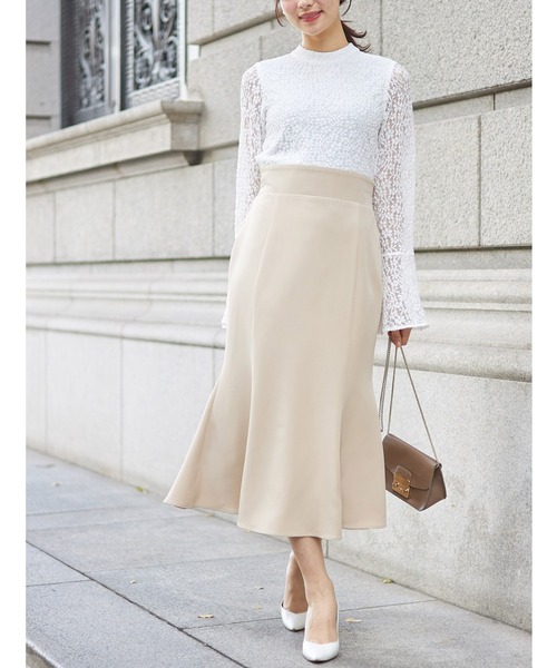 tocco closet(トッコ クローゼット)の「後ろリボン付きベルスリーブレースドッキングワンピース(ワンピース・レディース・ブラック/ベージュ・M)」の17枚目の写真