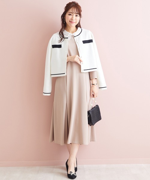 marun(マルン)の「<大きいサイズ> 配色ノーカラーニットカーディガン marun(カーディガン/ボレロ・レディース・ブラック系/ブラック×ホワイト・L/LL/3L/4L/5L)」の10枚目の写真