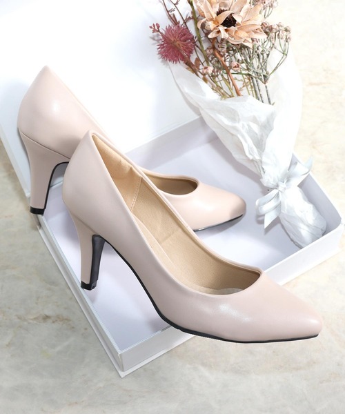 新品未使用！【Pippi】モンクピンヒールパンプス セール】レザー調 ポインテッド ストラップ付き ピンヒール