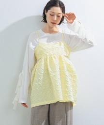 Ray BEAMS | Ray BEAMS / フクレ ジャカード カットアウト キャミソール(キャミソール)