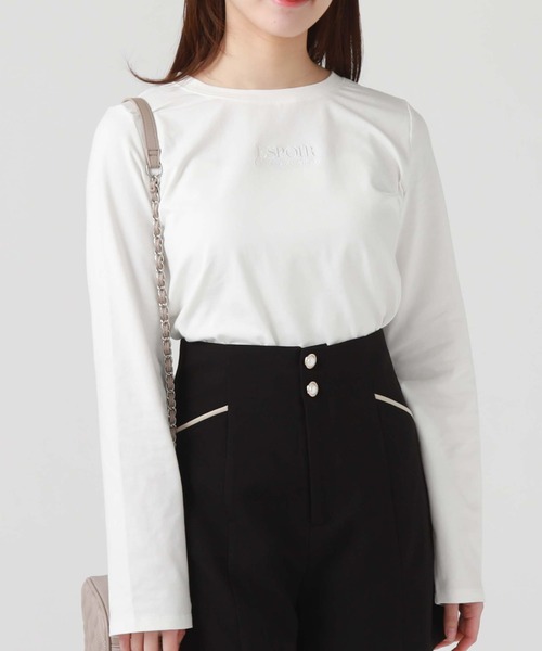 archives(アルシーヴ)の「アソート刺繍ロンT(Tシャツ/カットソー・レディース・ブラック/オフホワイト/チャコールグレー/ホワイト・MEDIUM)」の7枚目の写真