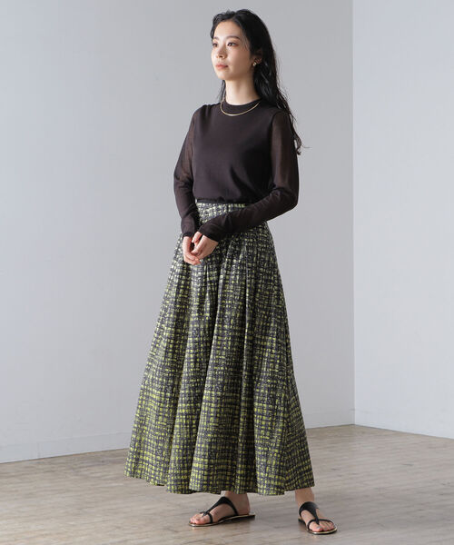 Demi-Luxe BEAMS（デミルクス ビームス）の「AK+1 / シアースリーブ クルーネックニット（ニット/セーター・レディース・ネイビー/オフホワイト/チャコールグレー・ONE SIZE）」の19枚目の写真