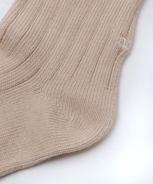 andme(アンドミー)の「エンブロイダリーロゴリブソックス(ソックス/靴下・レディース・ライム/ピンク/ホワイト/ベージュ/ブルー・23-25cm)」の14枚目の写真