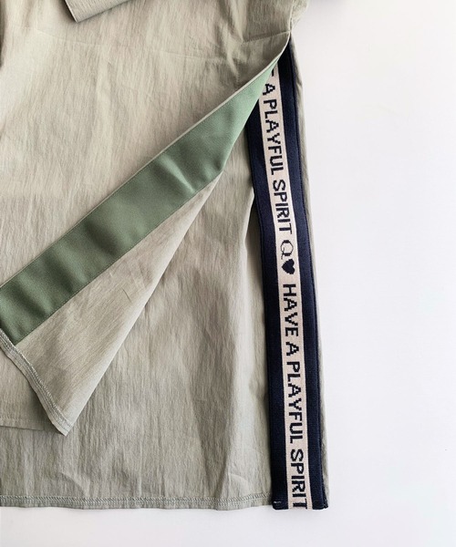 Q（キュー）の「スリットロゴオーバーシャツ（シャツ/ブラウス・レディース・アイボリー/オリーブ・MEDIUM）」の12枚目の写真