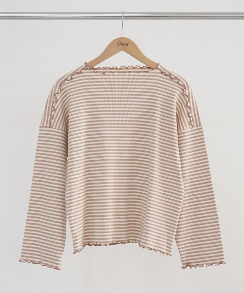 flower(フラワー)の「ブロッサムボーダートップ(Tシャツ/カットソー・レディース・ブラック/ベージュ/ホワイト・FREE)」の21枚目の写真