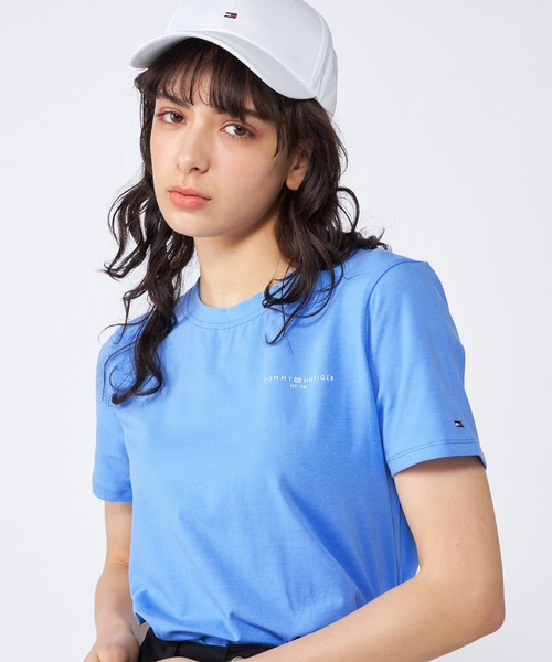 TOMMY HILFIGER(トミーヒルフィガー)の「【オンライン限定】ミニマルロゴTシャツ(Tシャツ/カットソー・レディース・アイボリー/ブルー/ネイビー/ライトグリーン・MEDIUM/SMALL/X-SMALL)」の4枚目の写真