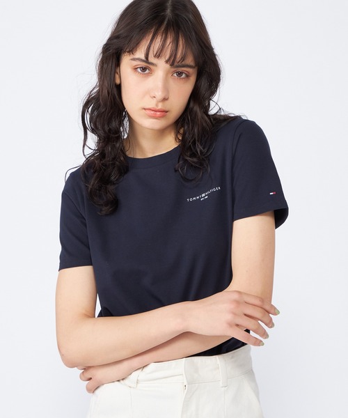 TOMMY HILFIGER(トミーヒルフィガー)の「【オンライン限定】ミニマルロゴTシャツ(Tシャツ/カットソー・レディース・アイボリー/ブルー/ネイビー/ライトグリーン・MEDIUM/SMALL/X-SMALL)」の12枚目の写真