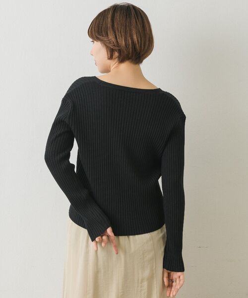 RETRO GIRL(レトロガール)の「リブVネックニットカーデ(カーディガン/ボレロ・レディース・ブラック/グリーン/オレンジ/オフホワイト・FREE)」の22枚目の写真
