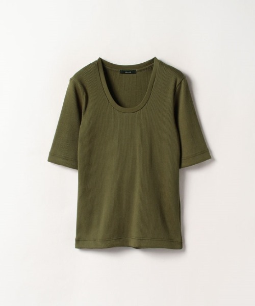 allureville（アルアバイル）の「ディープUネックRIBプルオーバー（Tシャツ/カットソー・レディース・ホワイト/グリーン/ブラック/カーキ・2）」の4枚目の写真