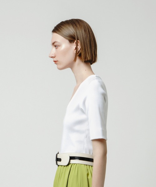 【セール】ディープUネックRIBプルオーバー(Tシャツ/カットソー)|allureville(アルアバイル) 【セール】ディープUネックRIBプルオーバー(Tシャツ/カットソー)|allureville(アルアバイル)