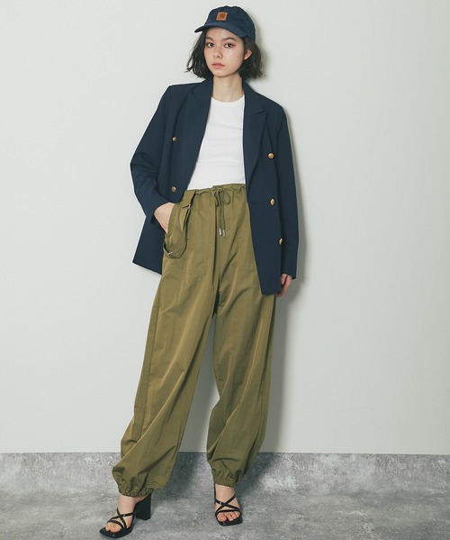 ANOTHER S(アナザーエス)の「サスペンダーパラシュートパンツ(カーゴパンツ・レディース・アイボリー/カーキ/ピンク/ブラック・FREE)」の10枚目の写真