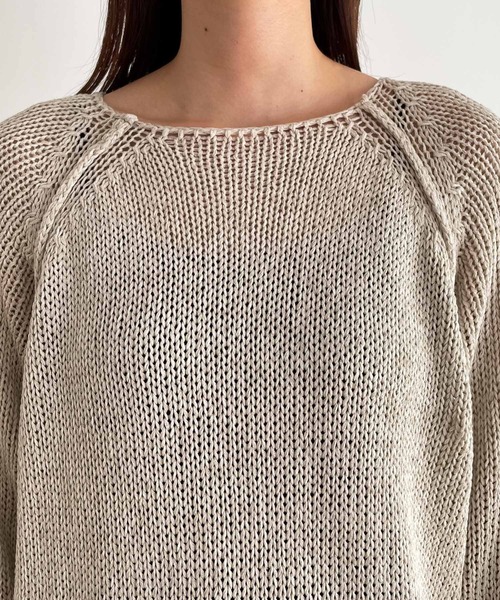 CANAL JEAN（キャナルジーン）の「El mar(エルマール) ラグランサマーニット（ニット/セーター・レディース・アイボリー/オートミール/ブラック・ONE SIZE）」の13枚目の写真