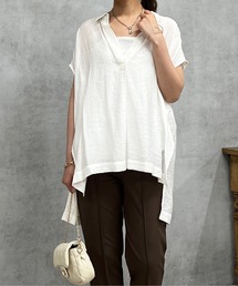 un dix cors | シワ加工スキッパーシャツ(シャツ/ブラウス)