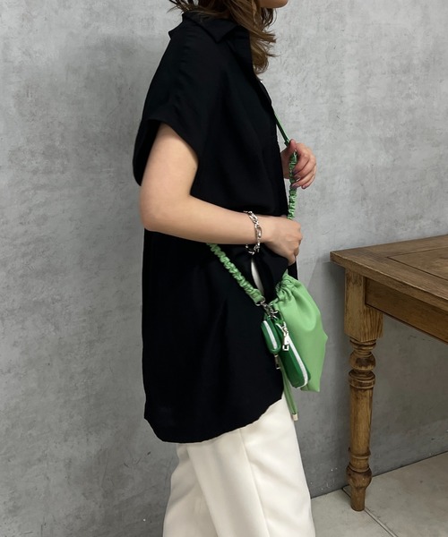 un dix cors（アンディコール）の「シワ加工スキッパーシャツ（シャツ/ブラウス・レディース・オフホワイト/ブラック/オレンジ・FREE）」の17枚目の写真