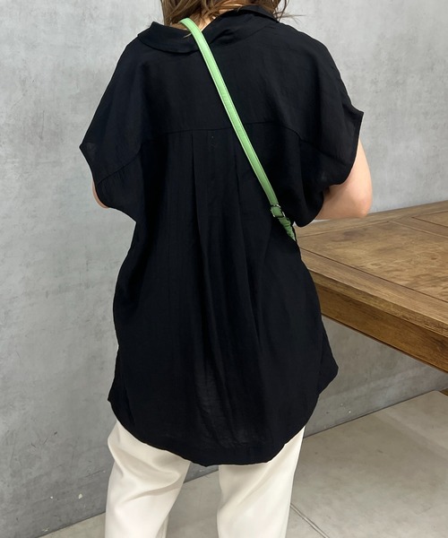 un dix cors（アンディコール）の「シワ加工スキッパーシャツ（シャツ/ブラウス・レディース・オフホワイト/ブラック/オレンジ・FREE）」の18枚目の写真