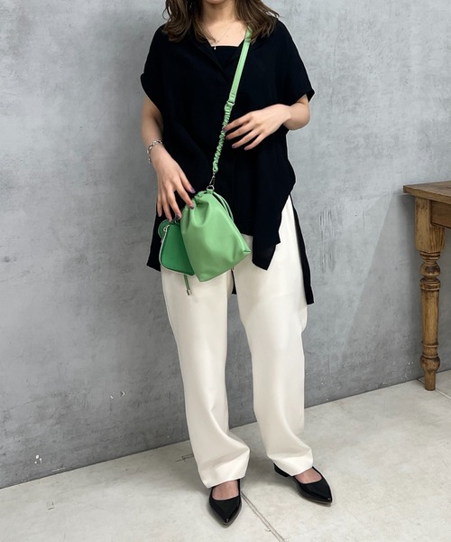 un dix cors（アンディコール）の「シワ加工スキッパーシャツ（シャツ/ブラウス・レディース・オフホワイト/ブラック/オレンジ・FREE）」の19枚目の写真