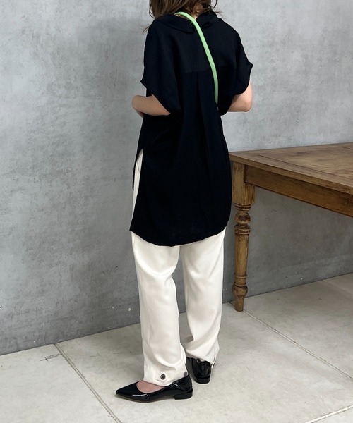 un dix cors（アンディコール）の「シワ加工スキッパーシャツ（シャツ/ブラウス・レディース・オフホワイト/ブラック/オレンジ・FREE）」の20枚目の写真