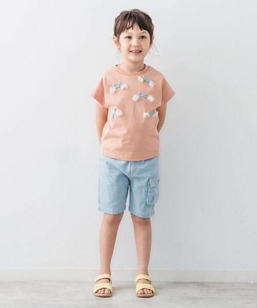 THE SHOP TK (ザ ショップ ティーケー )の「◆【110-150】デニムハーフパンツ(デニムパンツ・キッズ・サックスブルー/ネイビー・11/12/13/14/15 )」の3枚目の写真