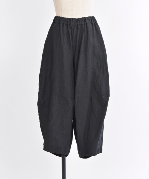 gomme（ゴム）の「フレンチリネン　ニードルパンツ（その他パンツ・レディース・ブルー/ブラック/キナリ・MEDIUM）」の8枚目の写真