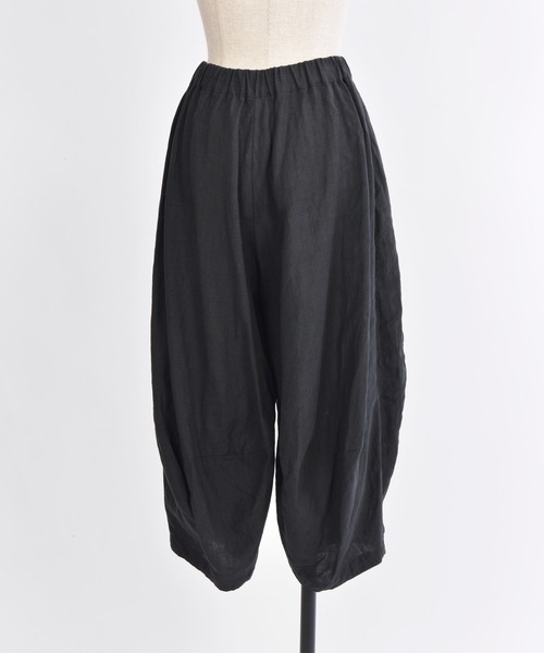 gomme（ゴム）の「フレンチリネン　ニードルパンツ（その他パンツ・レディース・ブルー/ブラック/キナリ・MEDIUM）」の10枚目の写真