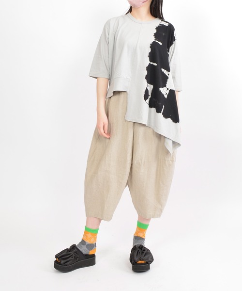 gomme（ゴム）の「フレンチリネン　ニードルパンツ（その他パンツ・レディース・ブルー/ブラック/キナリ・MEDIUM）」の22枚目の写真