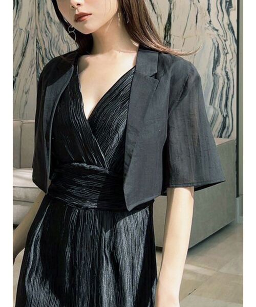 RESEXXY（リゼクシー）の「シアーテーラードジャケット【セットアップ着用可能】（テーラードジャケット・レディース・ブラック/ブルー/イエロー・FREE）」の2枚目の写真