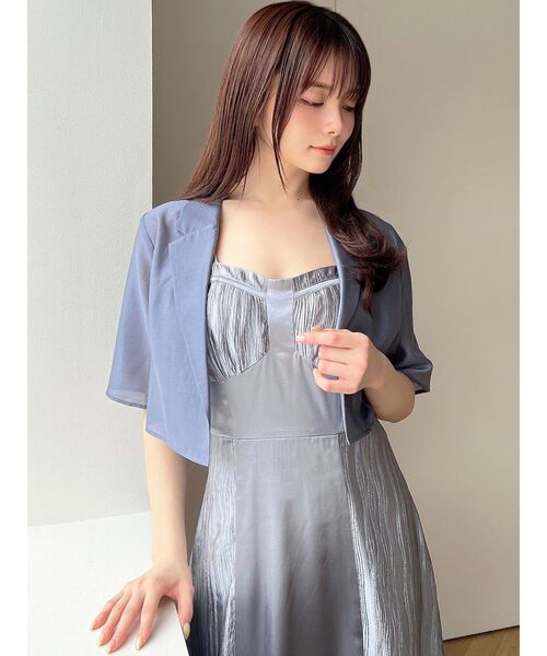 RESEXXY（リゼクシー）の「シアーテーラードジャケット【セットアップ着用可能】（テーラードジャケット・レディース・ブラック/ブルー/イエロー・FREE）」の8枚目の写真