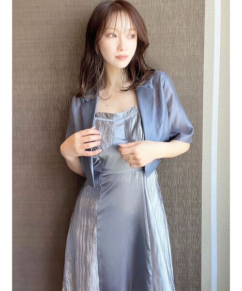 RESEXXY（リゼクシー）の「シアーテーラードジャケット【セットアップ着用可能】（テーラードジャケット・レディース・ブラック/ブルー/イエロー・FREE）」の12枚目の写真